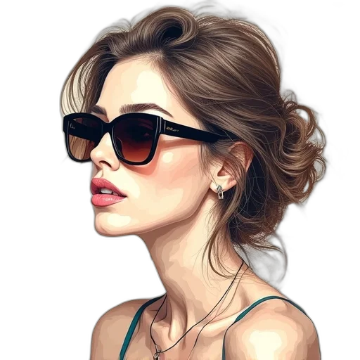 jewelry, face, photorealistic, oil painting transparent PNG cut-out