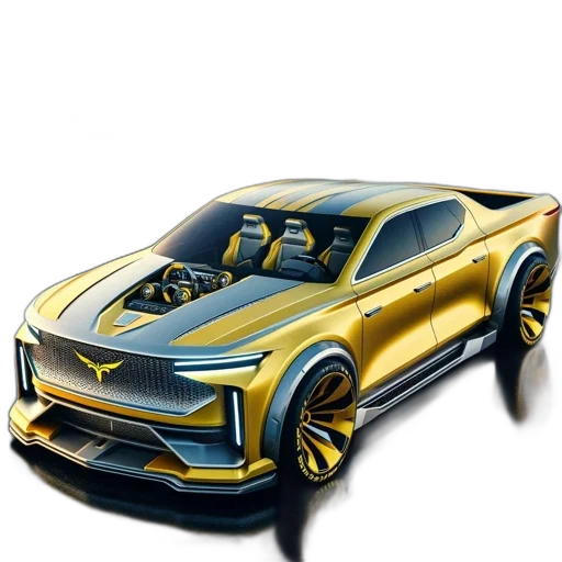 car, concept art, 3d render, photorealistic transparent PNG cut-out