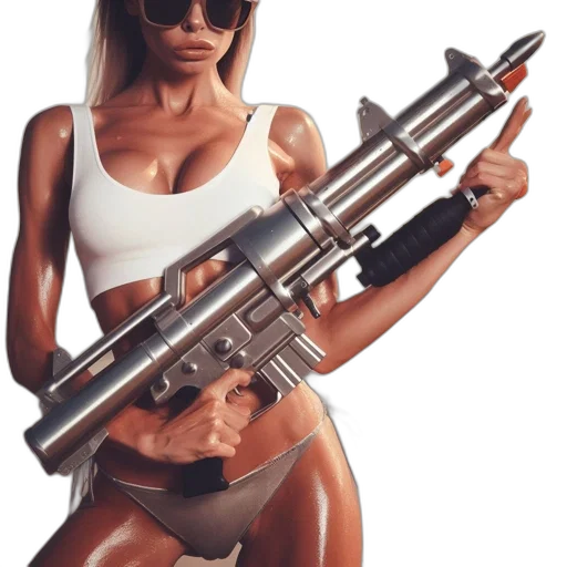 weapon, concept art, cyberpunk, photorealistic transparent PNG cut-out