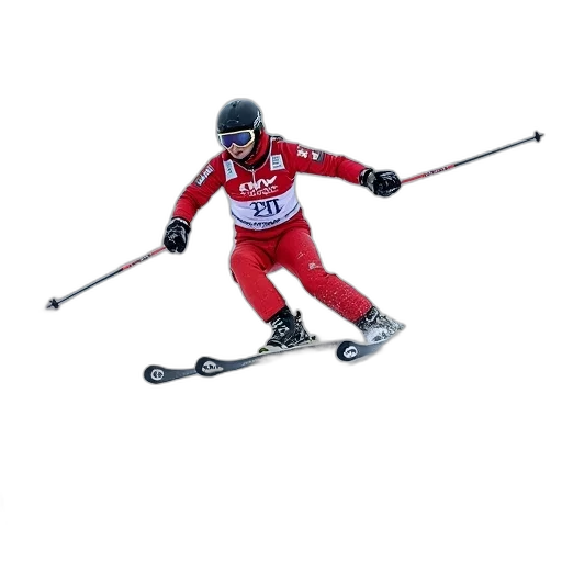 staff, skier, action, during transparent PNG cut-out