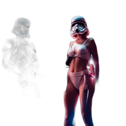 robot, mask, concept art, 3d render transparent PNG cut-out