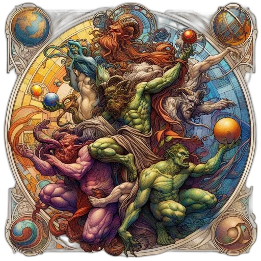 fantasy art, concept art, comic book art, outer space transparent PNG cut-out