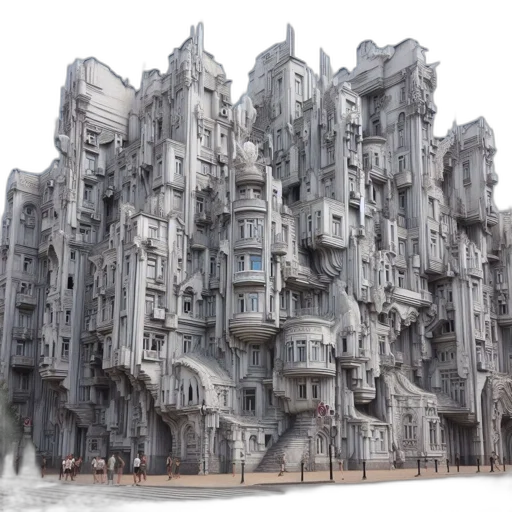 building, robot, concept art, 3d render transparent PNG cut-out
