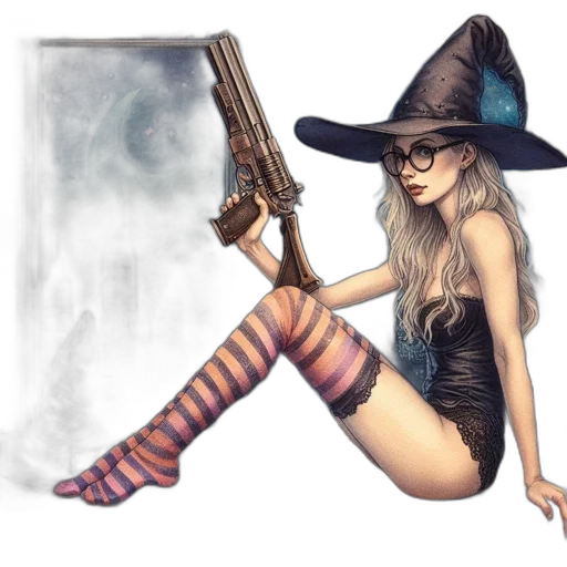 staff, weapon, hat, fantasy art transparent PNG cut-out
