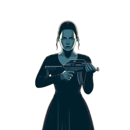 weapon, dress, staff, comic book art transparent PNG cut-out
