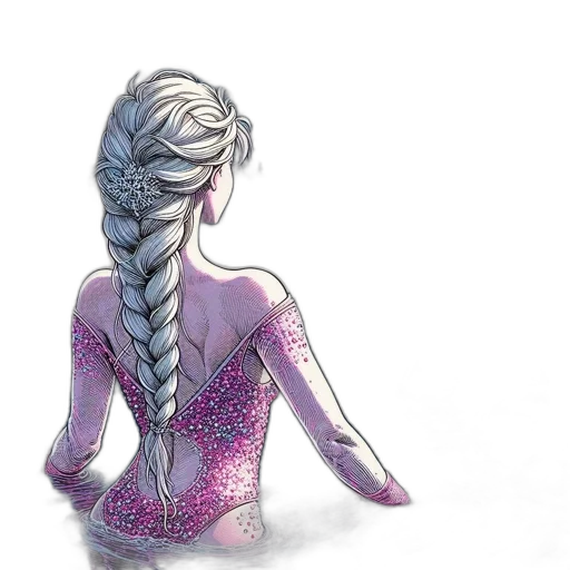 dress, hair, jewelry, fantasy art transparent PNG cut-out