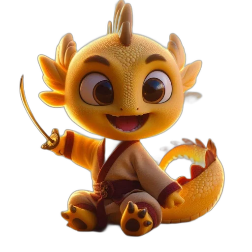 dragon, creature, staff, animal transparent PNG cut-out