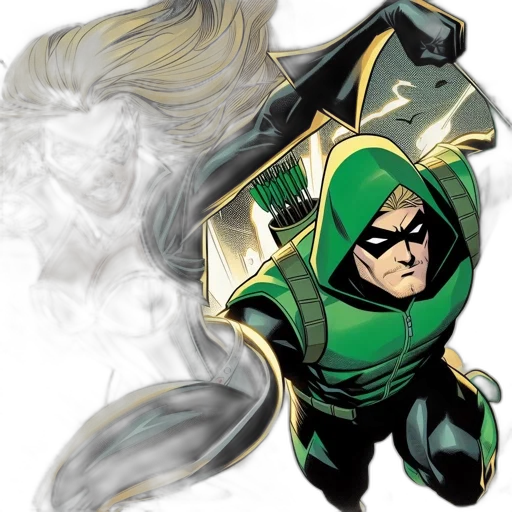 comic book art, concept art, green, two transparent PNG cut-out