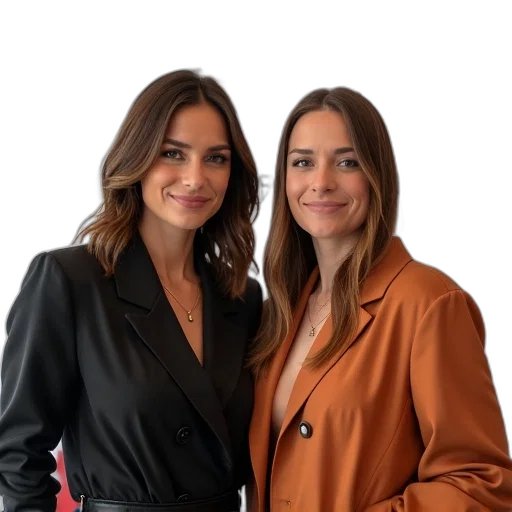 jacket, staff, two, women transparent PNG cut-out