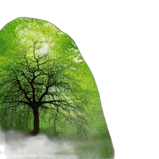 tree, umbrella, mask, photorealistic transparent PNG cut-out