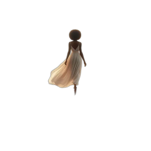 dress, jewelry, hair, staff transparent PNG cut-out