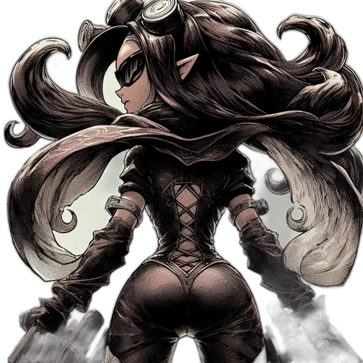 hair, mask, comic book art, concept art transparent PNG cut-out