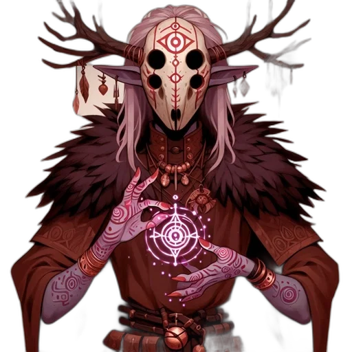 mask, staff, jewelry, creature transparent PNG cut-out
