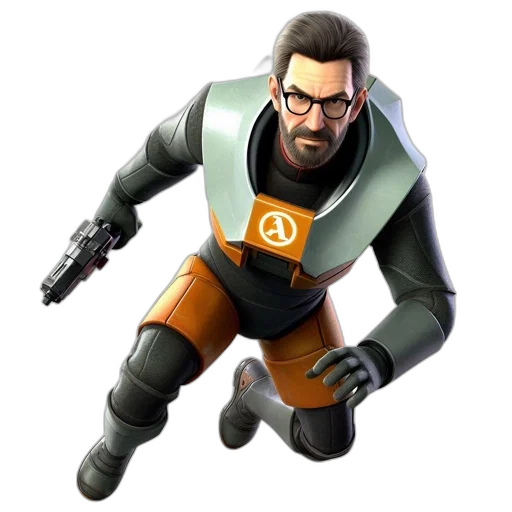 jacket, weapon, staff, robot transparent PNG cut-out