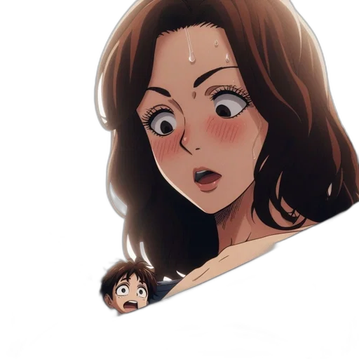 hair, face, creature, weapon transparent PNG cut-out