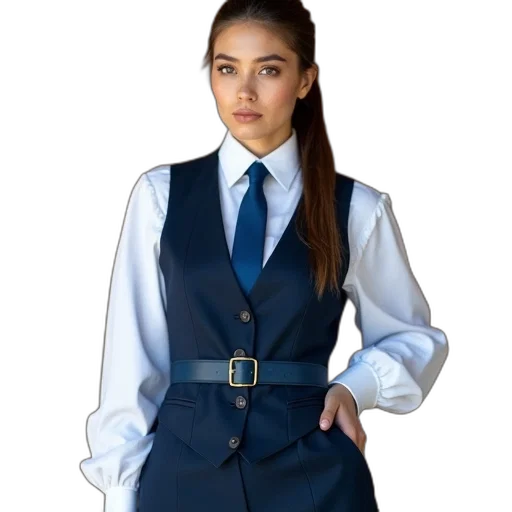 staff, jacket, dress, photorealistic transparent PNG cut-out