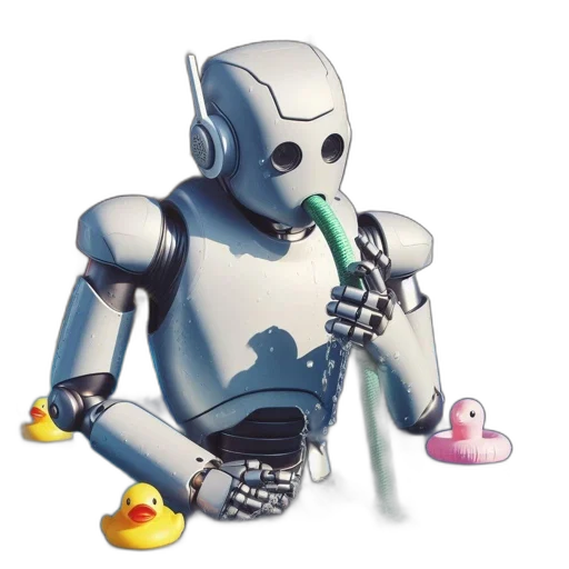 robot, concept art, 3d render, cyberpunk transparent PNG cut-out