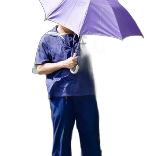 umbrella, staff, jacket, photorealistic transparent PNG cut-out