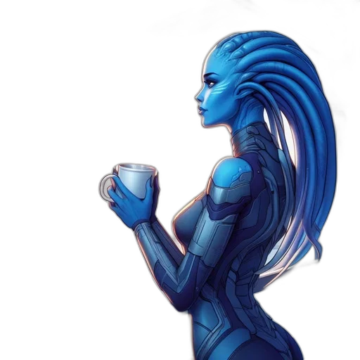 robot, hair, dress, concept art transparent PNG cut-out