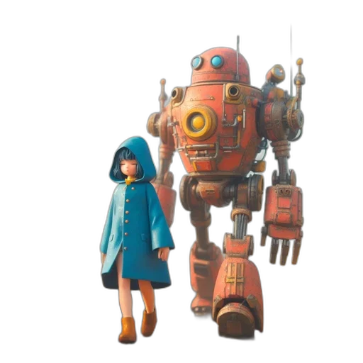 robot, jacket, concept art, 3d render transparent PNG cut-out
