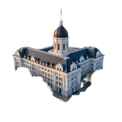 building, crown, furniture, 3d render transparent PNG cut-out
