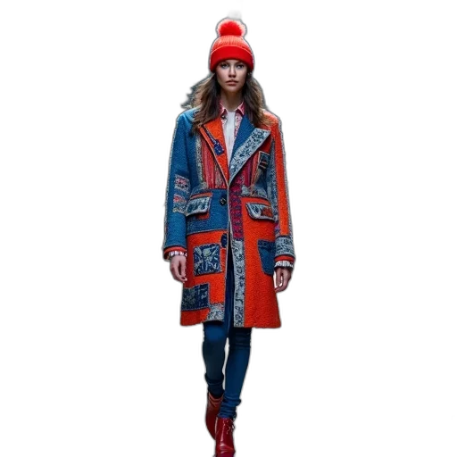 jacket, red, blue, colorful transparent PNG cut-out