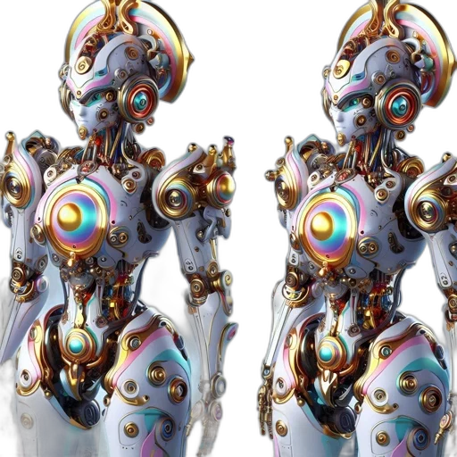 robot, jewelry, 3d render, concept art transparent PNG cut-out