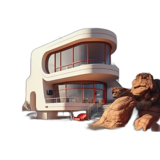 building, furniture, 3d render, concept art transparent PNG cut-out