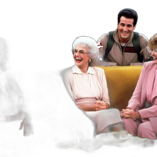 3d render, four, elderly, women transparent PNG cut-out