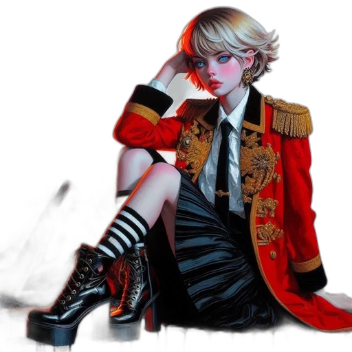jacket, staff, crown, concept art transparent PNG cut-out