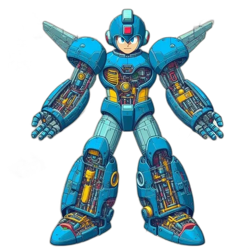 robot, concept art, 3d render, comic book art transparent PNG cut-out