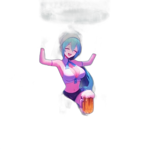 robot, bottle, concept art, vaporwave transparent PNG cut-out