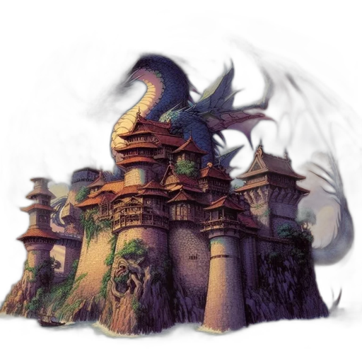 dragon, concept art, fantasy art, pixel art transparent PNG cut-out
