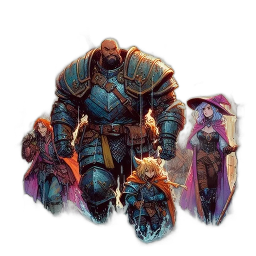 concept art, fantasy art, comic book art, watercolor transparent PNG cut-out