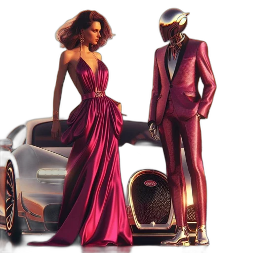 car, dress, concept art, photorealistic transparent PNG cut-out