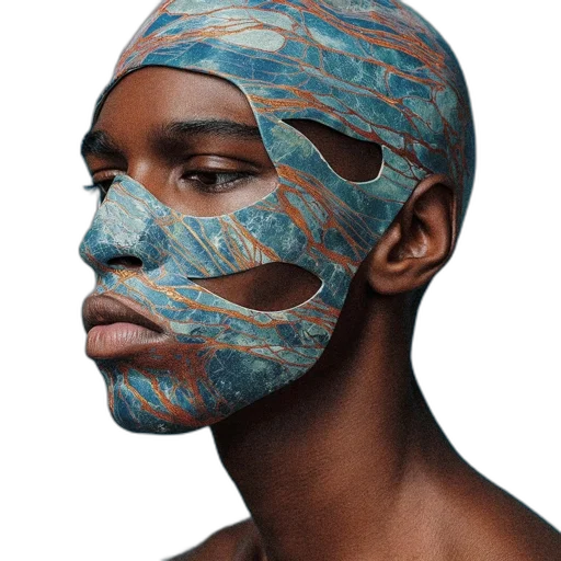mask, face, photorealistic, blue transparent PNG cut-out