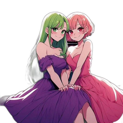 dress, weapon, anime, pixel art transparent PNG cut-out