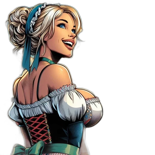 comic book art, concept art, fantasy art, woman transparent PNG cut-out
