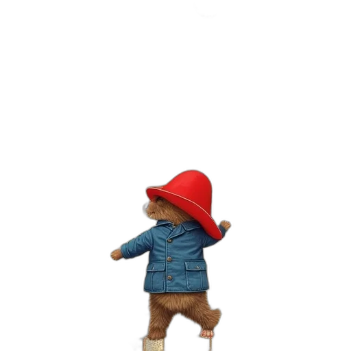 jacket, hat, animal, staff transparent PNG cut-out