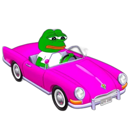 car, animal, 3d render, vaporwave transparent PNG cut-out
