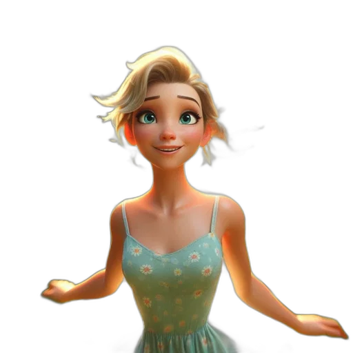 dress, face, crown, staff transparent PNG cut-out