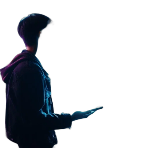 jacket, staff, robot, face transparent PNG cut-out