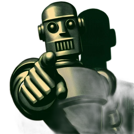 robot, weapon, staff, face transparent PNG cut-out