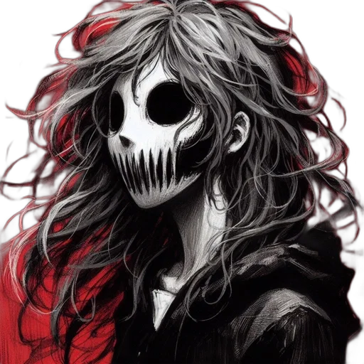 mask, face, hair, jacket transparent PNG cut-out