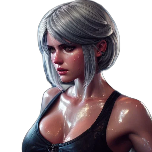 face, concept art, cyberpunk, fantasy art transparent PNG cut-out