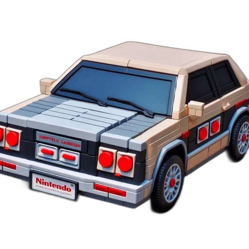car, concept art, pixel art, photorealistic transparent PNG cut-out