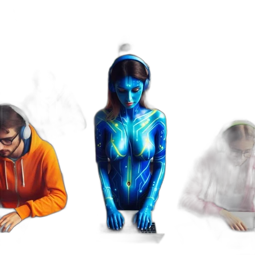 jacket, mask, concept art, cyberpunk transparent PNG cut-out
