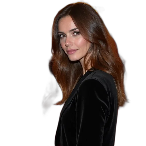 jacket, hair, dress, face transparent PNG cut-out