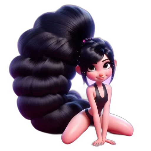 hair, dress, concept art, cartoon transparent PNG cut-out