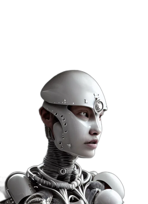 robot, face, mask, cyberpunk transparent PNG cut-out